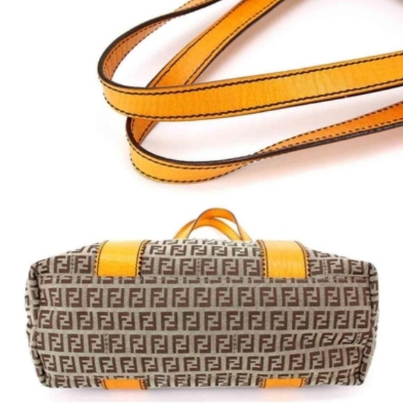 🔥SOLD🔥Fendi Zucchino Monogram Leather Tote - Picture 4 of 8